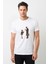 Leon Mathilda Baskılı Beyaz Erkek Örme Tshirt 1