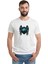 Selçuklu Mavi Kartalı Göktürk Baskılı Beyaz Erkek Örme Tshirt 1
