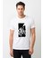 Joker Dizi Baskılı Beyaz Erkek Örme Tshirt 1