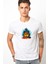 Palmiye Ağaçları Malibu Soyut Alacakaranlıkta Ada Baskılı Beyaz Erkek Örme Tshirt T-Shirt Tişört T S 1