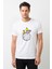 Küçük Prens Little Prince Gezegen Moon Baskılı Beyaz Erkek Örme Tshirt 1