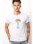 Dna Colorful Tree Of Life Baskılı Beyaz Erkek Örme Tshirt 1
