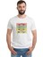 Eski Araba Nostalji Baskılı Beyaz Erkek Örme Tshirt 1