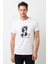 Franz Kafka Baskılı Beyaz Erkek Örme Tshirt 1