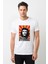 Che Guevara Red Yellow Baskılı Beyaz Erkek Örme Tshirt 1