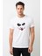 Ha Ha Ha Joker Baskılı Beyaz Erkek Örme Tshirt 1