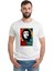 Che Guevara Revolution Baskılı Beyaz Erkek Örme Tshirt 1