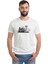 Camel Mirage Mısır Piramitleri Dromedary Çöl Baskılı Beyaz Erkek Örme Tshirt 1