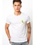 Papağan Kuş Budgerigar Scarlet Baskılı Beyaz Erkek Örme Tshirt 1