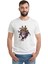 Basket Basketbol Spor Baskılı Beyaz Erkek Örme Tshirt 1