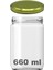 660 cc Kavanoz Metal Gold Konserve Kapaklı 660 ml Şeffaf Cam Kavanoz 1 Adet 1