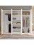 New Home Gardırop 6 Kapaklı Çekmeceli Aynalı Elbise Dolabı Beyaz Hm3-W 4