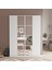 New Home Gardırop 4 Kapaklı Çekmeceli Aynalı Elbise Dolabı Hm2-W 1