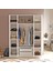 New Home Gardırop 4 Kapaklı Çekmeceli Aynalı Elbise Dolabı Hm2-W 4