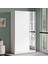 New Home 3 Kapaklı Çekmeceli Aynalı Gardırop Elbise Dolabı Beyaz Hm1-W 2