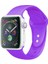 42 mm - 44 mm M/l Apple Watch 3 4 5 6 Se Uyumlu Silikon Kordon Kayış Mor 1