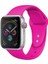 42 mm - 44 mm S/m Apple Watch 3 4 5 6 Se Uyumlu Silikon Kordon Kayış Fuşya 1