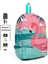 Usb + Aux Soketli Flamingo Desenli Okul Sırt Çantası Yeşil - Pembe 1