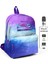 Usb + Aux Soketli Üç Gözlü Okul Sırt Çantası Mor - Mavi 1