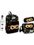 Coral High USB ve Aux Çıkışlı Okul Çanta Seti Erkek Çocuk Siyah Ninja Desenli 1