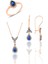 Gümüş Rose Safir Taşlı Damla Üçlü Set 1