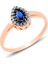 Gümüş Rose Safir Taşlı Damla Üçlü Set 3