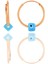Gümüş Rose Top Top Zincirli Nazarlı Turkuaz Set 3