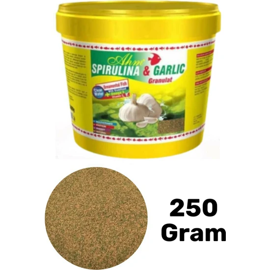 AHM Spirulina Garlic Sarımsaklı 250 gr Balık Yemi