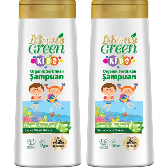 Mom's Green 2'li Set  Kids Organik Aloeveralı Çocuk Şampuanı 400 ml