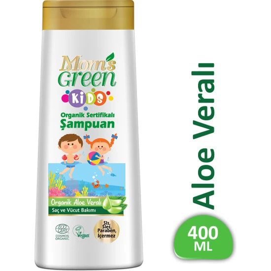 Mom's Green Organik Aloe Veralı  Kids- Çocuk Şampuanı 400 ml