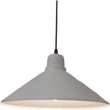 Rys Tasarım Retro Metal Sarkıt Avize Rustik Tekli Beyaz 38  cm