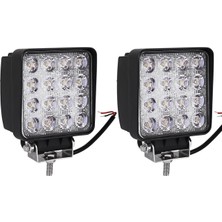 NKT GROUP Nokta 2 Adet 16 LED Off Road Kare Çalışma Lambası Sis Lambası Projektör Gündüz Farı 48 Watt