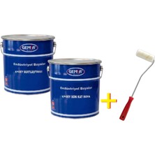 Gemsa Solventli Epoxy Son Kat Boya 15 kg ve Serleştirici 2 kg Bordo