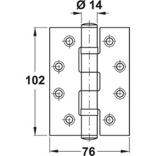 Hafele Yaprak Menteşe F Paslanmaz Çelik Mat 102X76X3MM