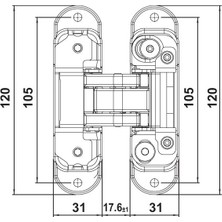 Hafele CDH60 Gizli Menteşe 60KG Antik Bronz