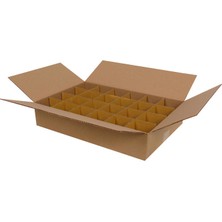 Kolici 43,5x29x9cm Seperatörlü Çay Bardağı Kolisi -Kraft 5'li