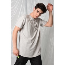 Rocqerx Yandan Yırtmaçlı Basic  T-Shirt R-5167