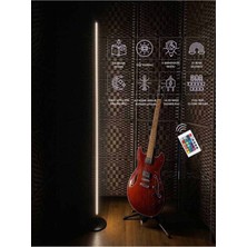 Thorqtech Hola LED Lambader Kumandalı Oda Aydınlatma Full Rgb - Full Renk - Çok Özellik - Metal Siyah 150CM