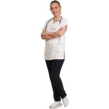 Fbc Tekstil V Yaka Doktor Önlüğü Eczacı Önlüğü Laborant Önlüğü Hemşire Önlüğü Estetisyen Önlüğü Beyaz Kısa Kol Kadın Önlük