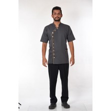 Fbc Tekstil 9 Düğmeli Doktor Önlüğü Eczacı Önlüğü Hemşire Önlüğü Estetisyen Önlüğü Gri Erkek Önlük