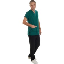 Fbc Tekstil V Yaka Doktor Önlüğü Eczacı Önlüğü Laborant Önlüğü Hemşire Önlüğü Estetisyen Önlüğü Yeşil Kısa Kol Erkek Önlük