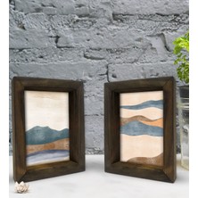 Bk Gift Dekoratif 2'li Doğal Masif Ahşap Çerçeve 15X20CM-37