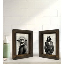 Bk Gift Banyo Dekoratif 2'li Doğal Masif Ahşap Çerçeve 15X20CM-21