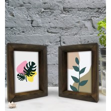 Bk Gift Dekoratif 2'li Doğal Masif Ahşap Çerçeve 15X20CM-6