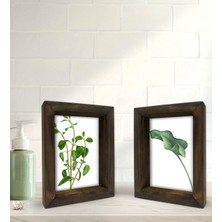 Bk Gift Banyo Dekoratif 2'li Doğal Masif Ahşap Çerçeve 15X20CM-20