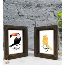 Bk Gift Dekoratif 2'li Doğal Masif Ahşap Çerçeve 15X20CM-20