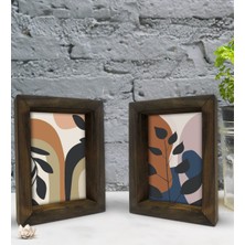 Bk Gift Dekoratif 2'li Doğal Masif Ahşap Çerçeve 15X20CM-42
