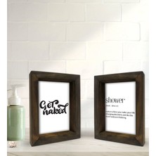 Bk Gift Banyo Dekoratif 2'li Doğal Masif Ahşap Çerçeve 15X20CM-11