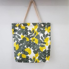 Turkish Lion Limon Ağacı Desen Kumaş Çanta