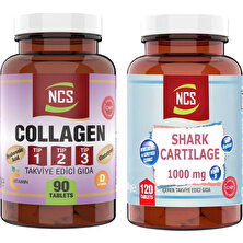 Ncs Collagen Tip 1-2-3 Hidrolize Hyaluronic Acid Glutatyon 90 Tablet & Shark Cartilage Demir Vitamin D3 1000 Mg 120 Tablet